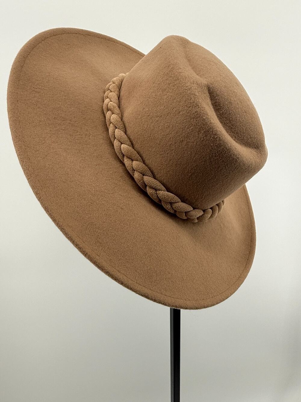 Boho Western Rancher Wide Brim Wool Hat Braided Band A New Day